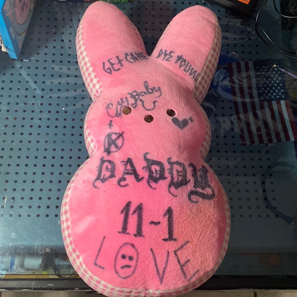 Custom peep plushie inspired by artist lil peep